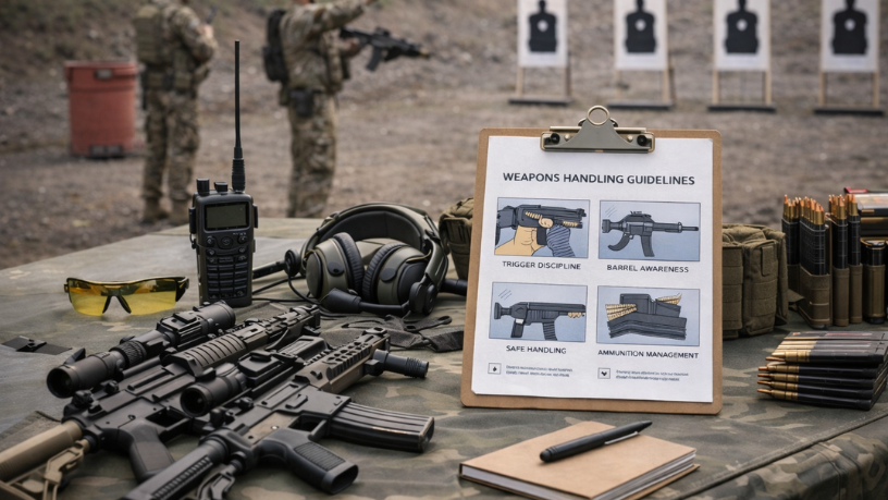 Ernesto Kenji Igarashi reforça que o manejo de armamento deve sempre estar alinhado à disciplina operacional.